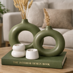 Halka vazo ve mumluk set silikon kalıp