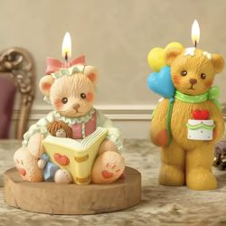 Ayıcık 4 lü  mum silikon kalıp